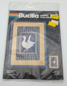 NEW Bucilla Counted Cross-Stitch Kit Pair of Geese 6” x 9” Pillow SEALED 49898 - Picture 1 of 2