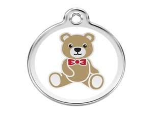 RED DINGO ENGRAVED DOG / CAT IDENTITY TAGS - Teddy Bear - Free P&P - Picture 1 of 3