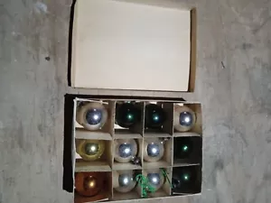 12 Antiche Palline Vetro Soffiato Albero Di Natale Addobbi Vintage anni 60 70 - Foto 1 di 6