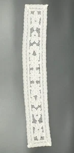 Vintage weiß Battenburg Blumen Spitze Häkelkante rechteckig Tischläufer - Bild 1 von 8