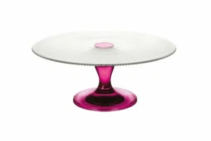 Alzador De Vidrio Transparente Fucsia Para Dulces Y Frutas - Imagen 1 de 2
