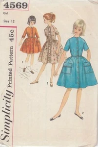 Vintage Kleid mit abnehmbarem Kragen Schnittmuster S4569 Größe 12 - Bild 1 von 1