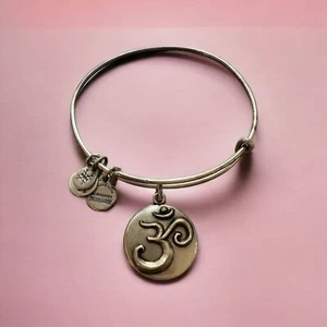 Alex and Ani Om Meditation Bracelet Silver Tone Adjustable - Picture 1 of 3