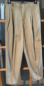 Neu mit Etikett Vintage Bugle Boy plissiert neu lässig Basics spitz zulaufend Khakis Komfort 32 x 31 - Bild 1 von 5