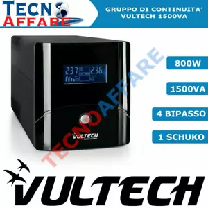 Gruppo Di Continuità UPS 1500VA Stabilizzatore PC DVR Vultech UPS1500VA-PRO - Zdjęcie 1 z 3