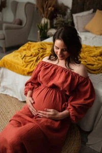 Pregnant Women's Dress Maternity Long Off Shoulder Gown For Photography Shoot - Picture 1 of 13