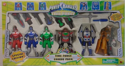 Power Rangers Time Force Combo Paquete de Regalo Space Alien Frax Megazord Rojo Azul Griego Foto 1 de 4