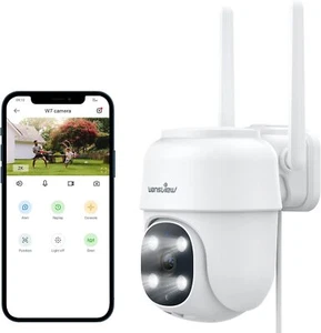 Wansview 4G LTE Outdoor Security Camera, 360° PTZ, 2K Night Vision, 2-Way Audio, - Picture 1 of 7