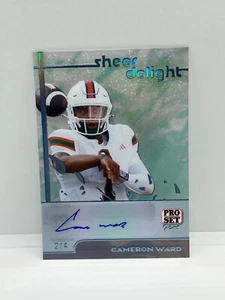 Cameron Ward 2023 Pro Set Pure Sheer Delight Auto 2/4 NFL Draft Cam Ward NCAA - Picture 1 of 2