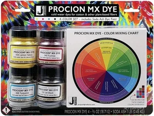 Procion Tie Dye Powder Set Barattoli da 2/3 oz - Permanenti e Lavabili - per Tessuto e C... - Foto 1 di 6