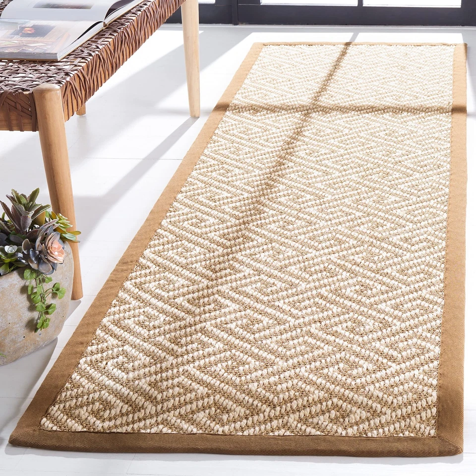 Alfombra Corredor Colección Fibra Natural - 2'6" x 8', Natural, Griego Llave Sisal Des... Foto 1 de 3