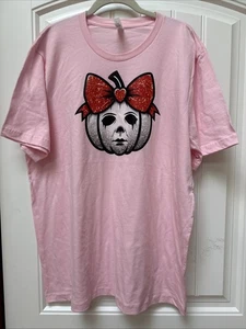 T-shirt donna Micheal Myers rosa taglia XL nuova - Foto 1 di 3