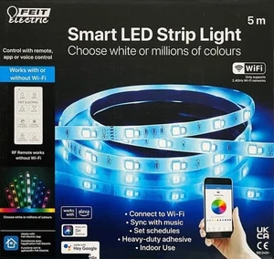 FEIT Wireless Smart Colour LED Strip Light with Remote Control Tape Light- New - Picture 1 of 1