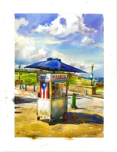 Devon Rodriguez Watercolor Print Old San Juan, Puerto Rico Signed & Numbered - Picture 1 of 9