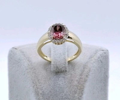 Ring Gold 585er mit Tourmalin und Zirkonen 14 Karat Gelbgold Ring Harry Ivens  - Bild 1 von 4