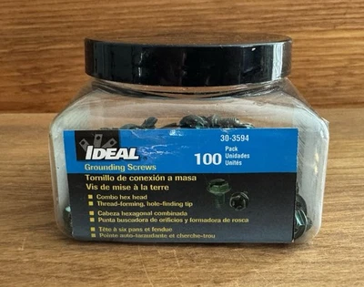 Tornillo de tierra IDEAL 30-3594, 10-32, verde, Pk100 nuevo Foto 1 de 3