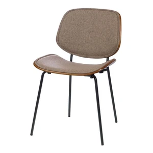 Chaise Atlanta grise noyer (lot de 2) tissu  48.5x54.5 cm - Foto 1 di 3