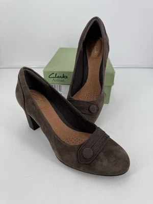 Женские туфли Clarks Artisan Active Air 7 М коричневые кожаные комфортные 3 дюйма на каблуке с круглым носком - Изображение 1 из 4