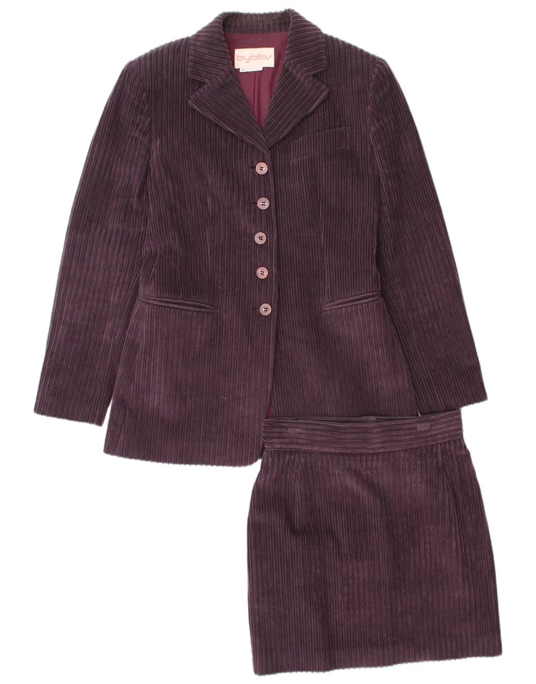 BYBLOS Mujer 5 Botones Pana 2 Piezas Falda Conjunto IT 42 Mediana W26 Púrpura AO01 Foto 1 de 4