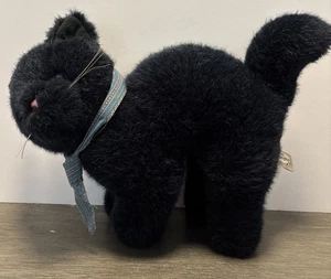 Ganz Bros Heritage Collection 1990 Vtg Black Cat Wearing Tie Stuffed Plush HTF - Picture 1 of 8