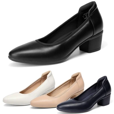 Zapatos de salón de vestir para mujer tacones bajos todo el día cómodos trabajo oficina negocios Foto 1 de 4