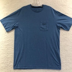 Mens Patagonia Hybrid Pocket Responsibili-Tee T-Shirt Size Medium Blue Vintage - Picture 1 of 15