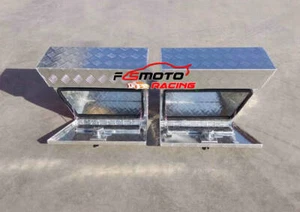 Pair Aluminium 30"x10"x16"Undertray TRAILER Underbody Ute Tool Box bed Truck+Key - Picture 1 of 7