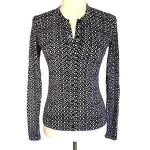 Loft Strickjacke marine/weiß Zick Zack gepunktet Button Down Gr. XS leicht - Bild 1 von 7