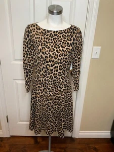 Kate Spade New York Tan & Black Leopard Print Fit & Flare Dress Size 8 - Picture 1 of 5