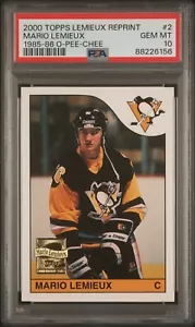 PSA 10 Gem MARIO LEMIEUX 2000 TOPPS/OPC Anniversary Series ROOKIE CARD REPLICA - Picture 1 of 2