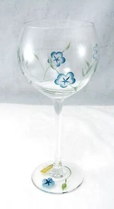Lenox Crystal FLORAL SPIRIT Blue Wine Balloon Goblet(s) Height: 8 7/8" NEW NWOB - Picture 1 of 5