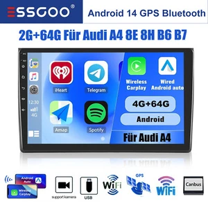 9" Für Audi A4 8E 8H B6 B7 2000-2009 Android13 GPS Navi Carplay 4+64GB Autoradio - Bild 1 von 18