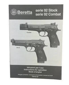 1997 BERETTA  92 Stock/Combat Owners Manual English /French/Italian 23 Pages - Picture 1 of 5