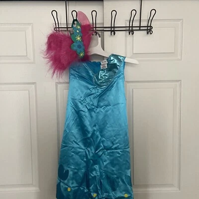 Disfraces de Halloween Trolls Gira Mundial Amapola Niñas Vestido Mediano 7-8 Con Pelo Foto 1 de 2