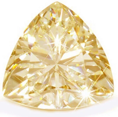 0.95 Ct 7*7 Mm Trillion Cut Golden Moissanite VVS1 Lab Created Loose Gemstone - Image 1 of 2