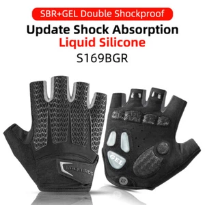 ROCKBROS Sports Cycling Gloves Half Finger Gloves Bike Gel Padded Gloves M size - Picture 1 of 6