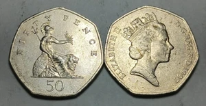 1x 1997 Great Britain 50 Pence - Copper-Nickel - Seated Britannia - Elizabeth II - Picture 1 of 3