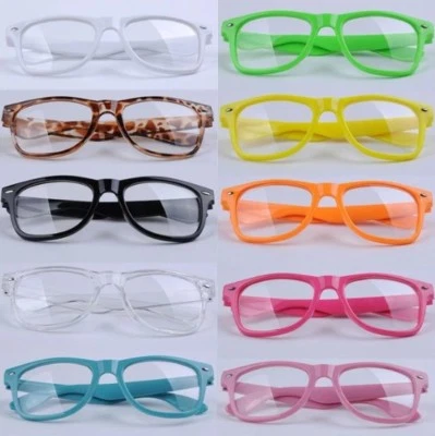 MARKENLOS Nerd-Brille Hipster Brille Retrodesign Hornbrillen Blues Brother bunte Vielfalt