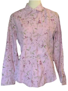 Jones Wear Sport Women's Floral Button Up Blouse Top Shirt Size Medium - Picture 1 of 13