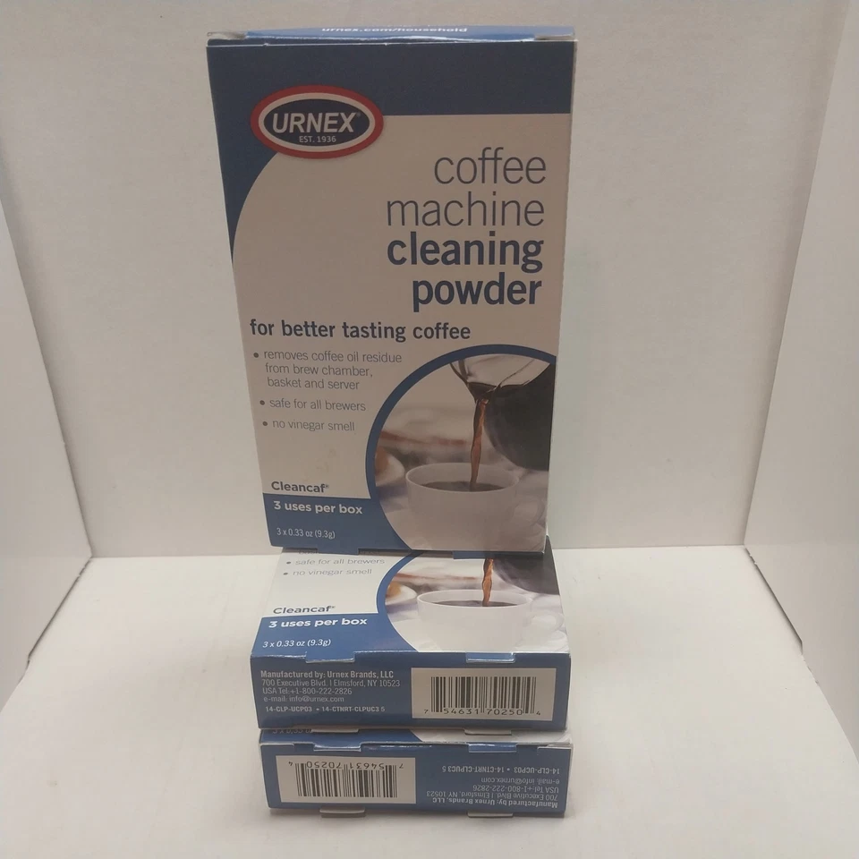  3 x Urnex кофе машина очистки порошок 3 упаковки в коробке новый - Изображение 1 из 1