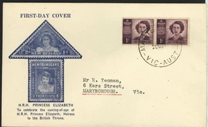 Australia MARYBOROUGH VIC Princess Elizabeth NEWFOUNDLAND cacheted FDC 1947 - Picture 1 of 1