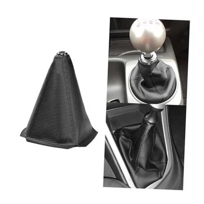 Cubierta de Bota de Cambio de Coche, Cuero PU Manual Automático Textura de Carbono Línea Negra Foto 1 de 4