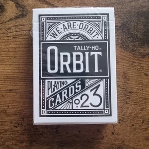 Tarjeta de juego Orbit Tally-Ho Black Cardtopia Seal Edition nueva baraja USPCC 2023 - Imagen 1 de 8