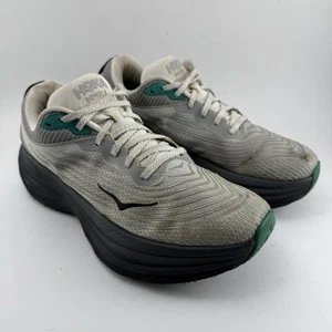 HOKA BONDI 8 Women ‘s Size 9 Cushioned Running Sneakers Shoes Gray Green - Picture 1 of 24