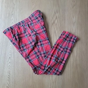 Original Use Red Tartan Plaid Pants Size 32 Stretch Cotton Tapered Trousers - Bild 1 von 8