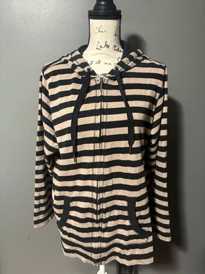 Calvin Klein Performance Women's Hoodie Sweatshirt Size 2X Black /Tan Stripes - Image 1 of 4