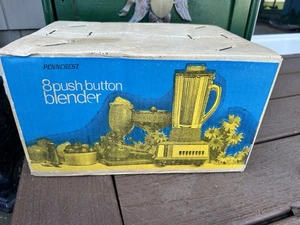 Vintage Penncrest 8-push-button blender 1970’s New In Sealed Box “Curry” Color - Picture 1 of 5