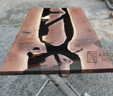 Black walnut epoxy resin table, office-dinning table, made to order