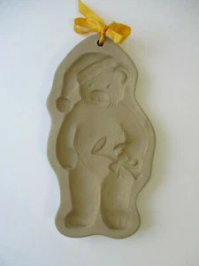 Vintage Brown Bag Cookie Art Mold 1990 CHRISTMAS BEAR Bell Hill Design - Picture 1 of 4