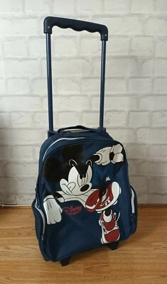 MINI VALIGIA TROLLEY VINTAGE RETRÒ ANNI 90 DISNEY SPORT TOPOLINO BORSA - Immagine 1 di 4